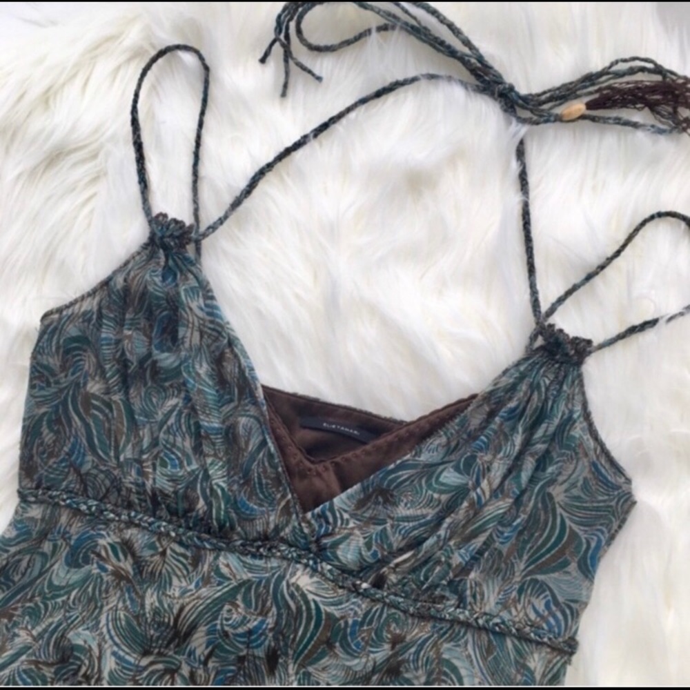 Elie Tahari Silk Braided Strap Tank Top